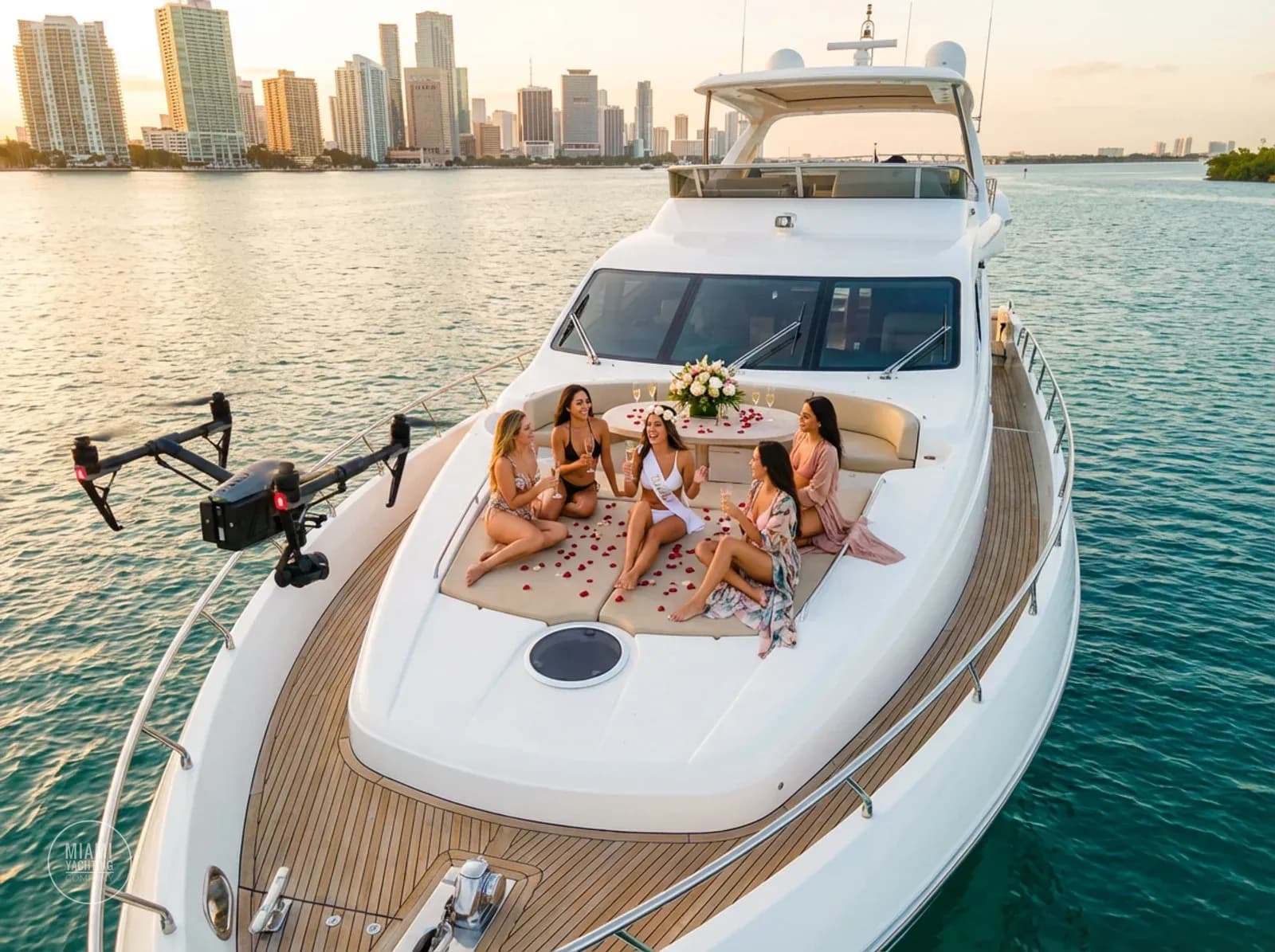 Drone video of yacht party