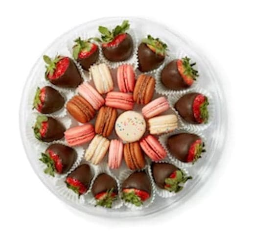 Macaron and Chocolate Strawberry Platter